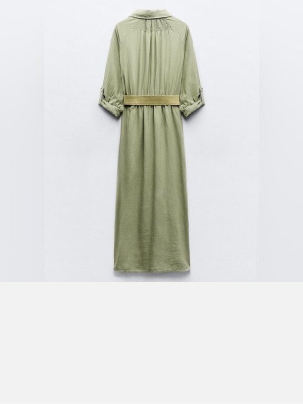 ZARA JUTE BELT SHIRT DRESS LINEN BLEND